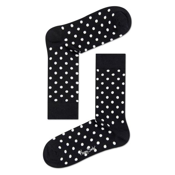 Happy Socks Small Dot Sokken, Zwart/Wit