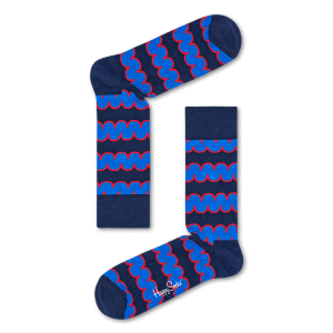 Happy Socks Squiggly Sokken, Donkerblauw/Rood