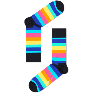 Happy Socks Stripe Sokken - Zwart/Multi