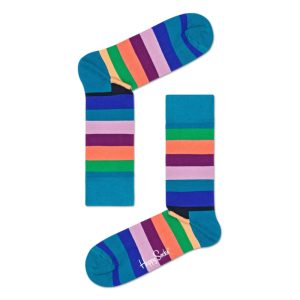 Happy Socks Stripes Sokken, Blauwgroen, Maat 36-40