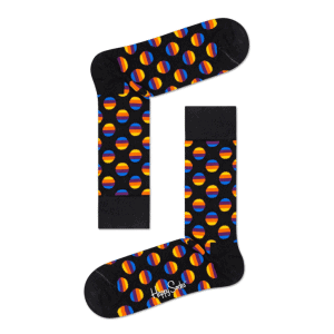Happy Socks Sunrise Dot Sokken, Zwart