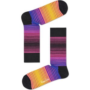 Happy Socks Sunrise Stripe sokken, Zwart/Roze