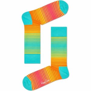 Happy Socks Sunrise Stripe Sokken, Turquoise