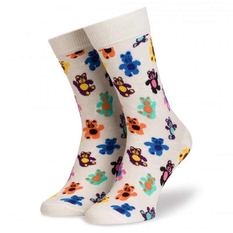 Happy Socks Teddy Bear Sokken - Wit
