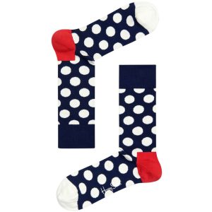 Happy Socks Big Dot Sokken - Donkerblauw/Wit/Rood