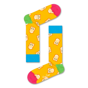 Happy Socks Toast Sokken, Geel