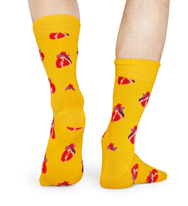 Happy Socks True Love Sokken - Geel