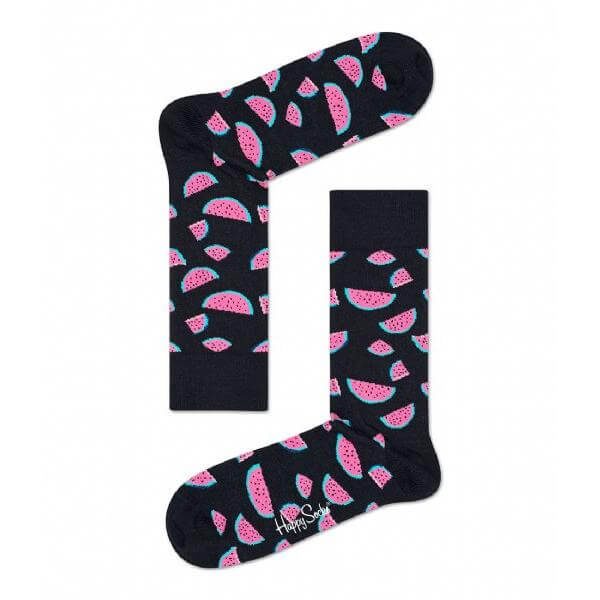 Happy Socks Watermelon Sokken, Zwart, Maat 41-46