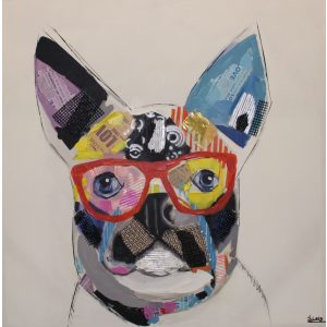 Hond Abstract - Canvas schilderij - Olieverf