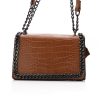 Ivy Croco Crossbody Tas, Licht Bruin