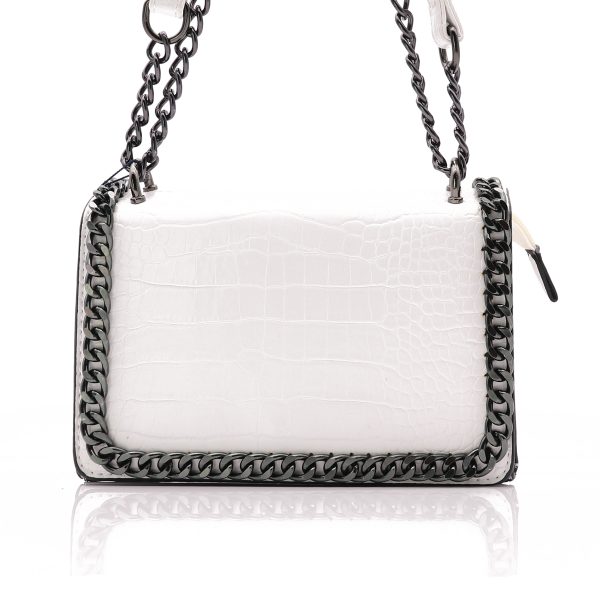 Ivy Croco Crossbody Tas, Wit