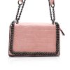 Ivy Croco Crossbody Tas, Roze