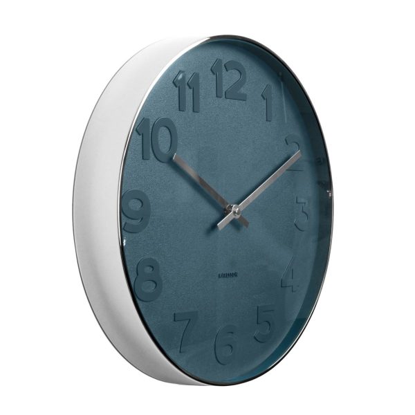Karlsson Mr. Blue Numbers wandklok - blauw - 37,5cm