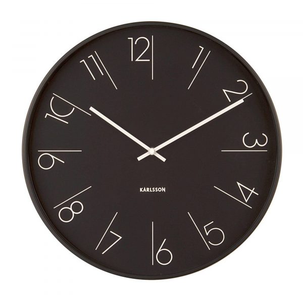 Karlsson Elegant Numbers wandklok - zwart - 40cm