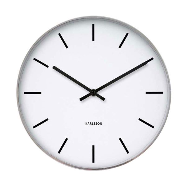 Karlsson Station Classic wandklok - gepolijst staal - 37,5cm
