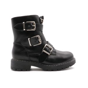 Kids Triple Buckle Boots, Zwart