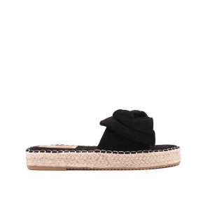 Knot Slippers Met Plateauzool, Zwart