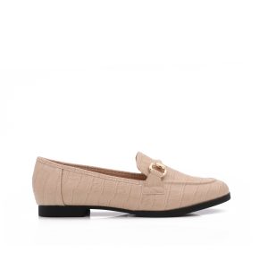 La Croco Loafers, Beige