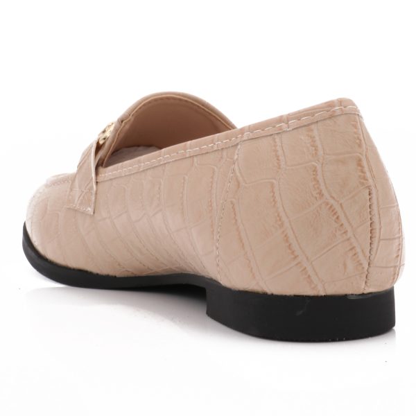 La Croco Loafers, Beige