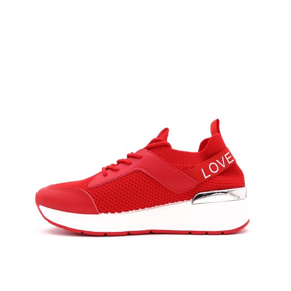 Love Fashion Stretch Knit Sock Sneakers, Rood