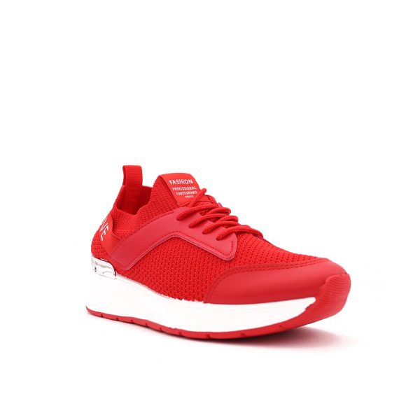 Love Fashion Stretch Knit Sock Sneakers, Rood