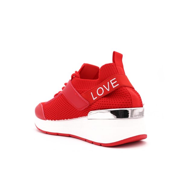 Love Fashion Stretch Knit Sock Sneakers, Rood