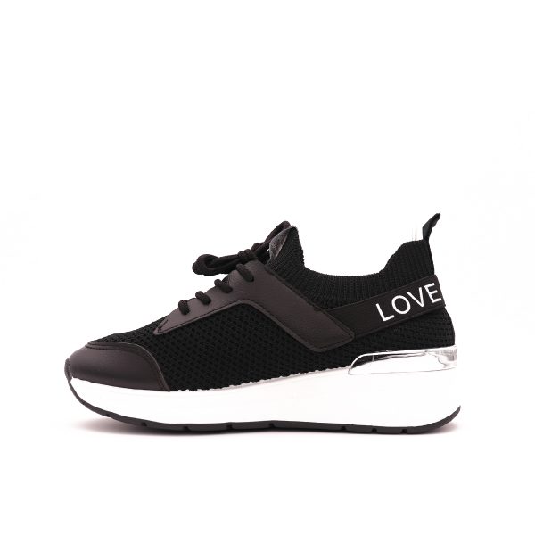 Love Fashion Stretch Knit Sock Sneakers, Zwart