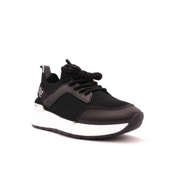 Love Fashion Stretch Knit Sock Sneakers, Zwart