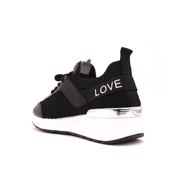 Love Fashion Stretch Knit Sock Sneakers, Zwart