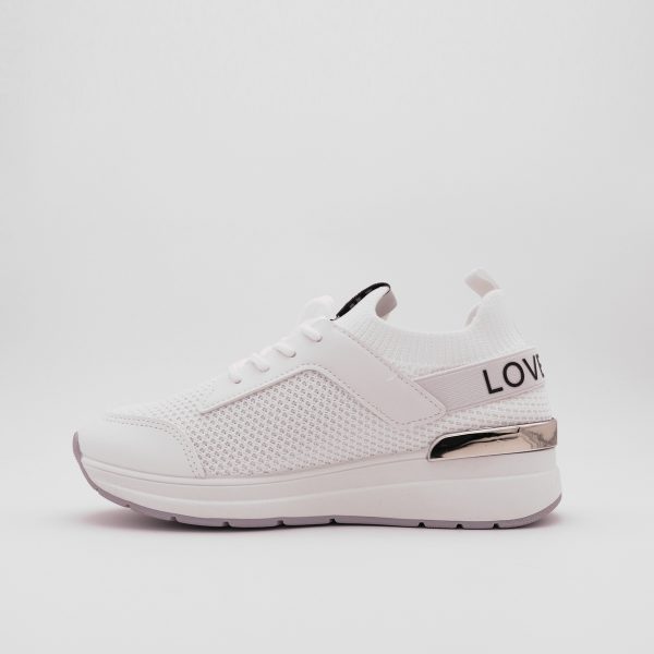 Love Fashion Stretch Knit Sock Sneakers, Wit