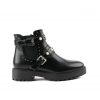 Low Cut Biker Boots Met Parels - Zwart