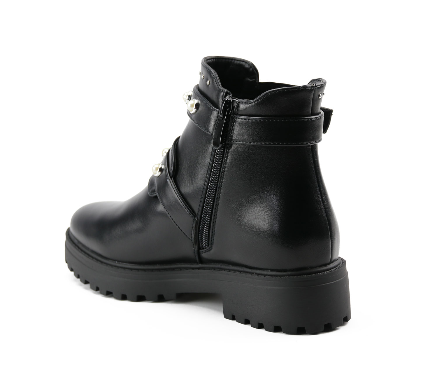 Low Cut Biker Boots Met Parels Zwart kopen EXPO