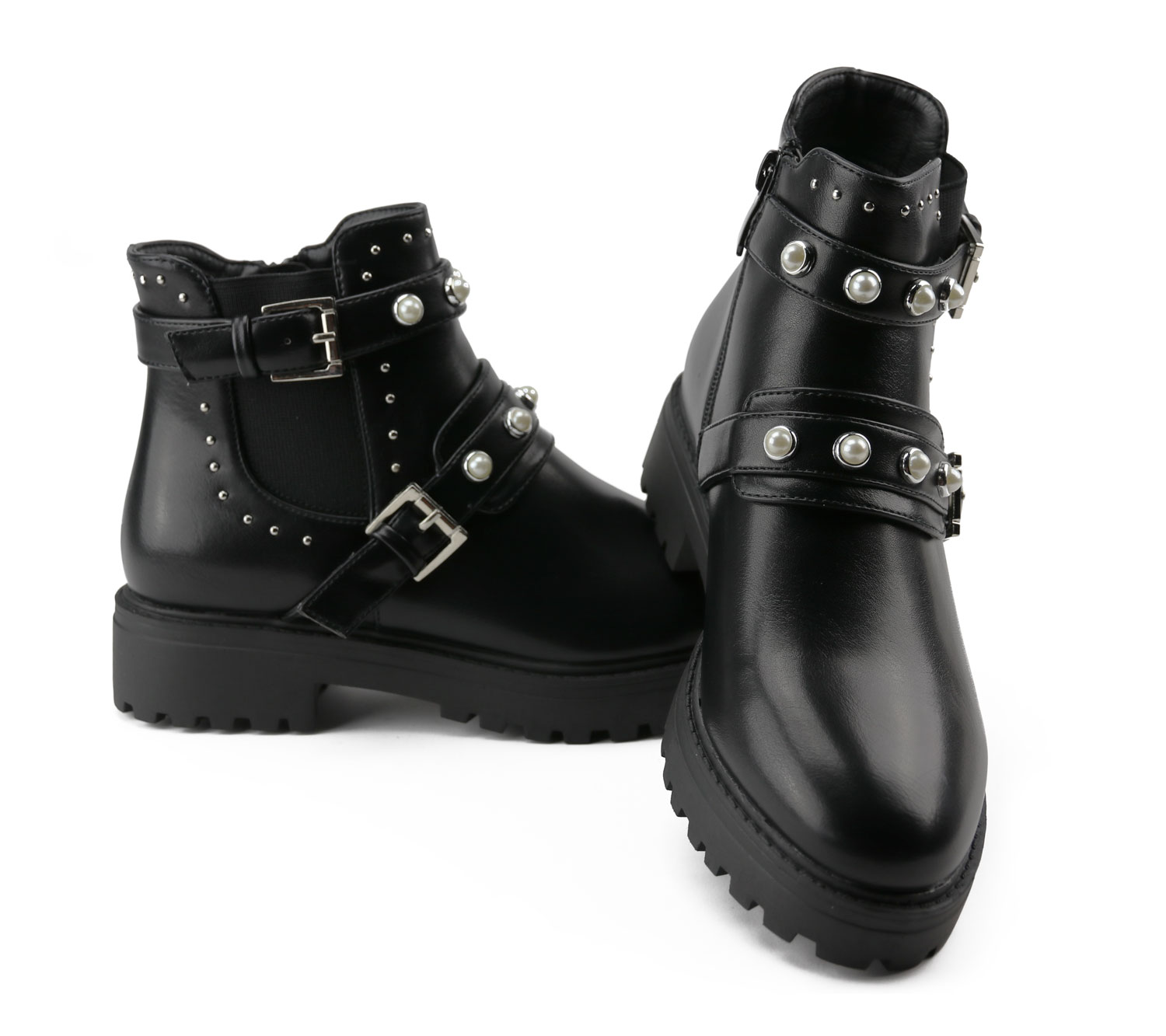 Humanistisch Sanders Minder Low Cut Biker Boots Met Parels - Zwart kopen? | EXPO