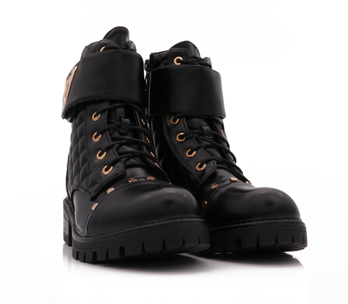 LV 3 Quilted Boots Met Studs Zwart kopen EXPO