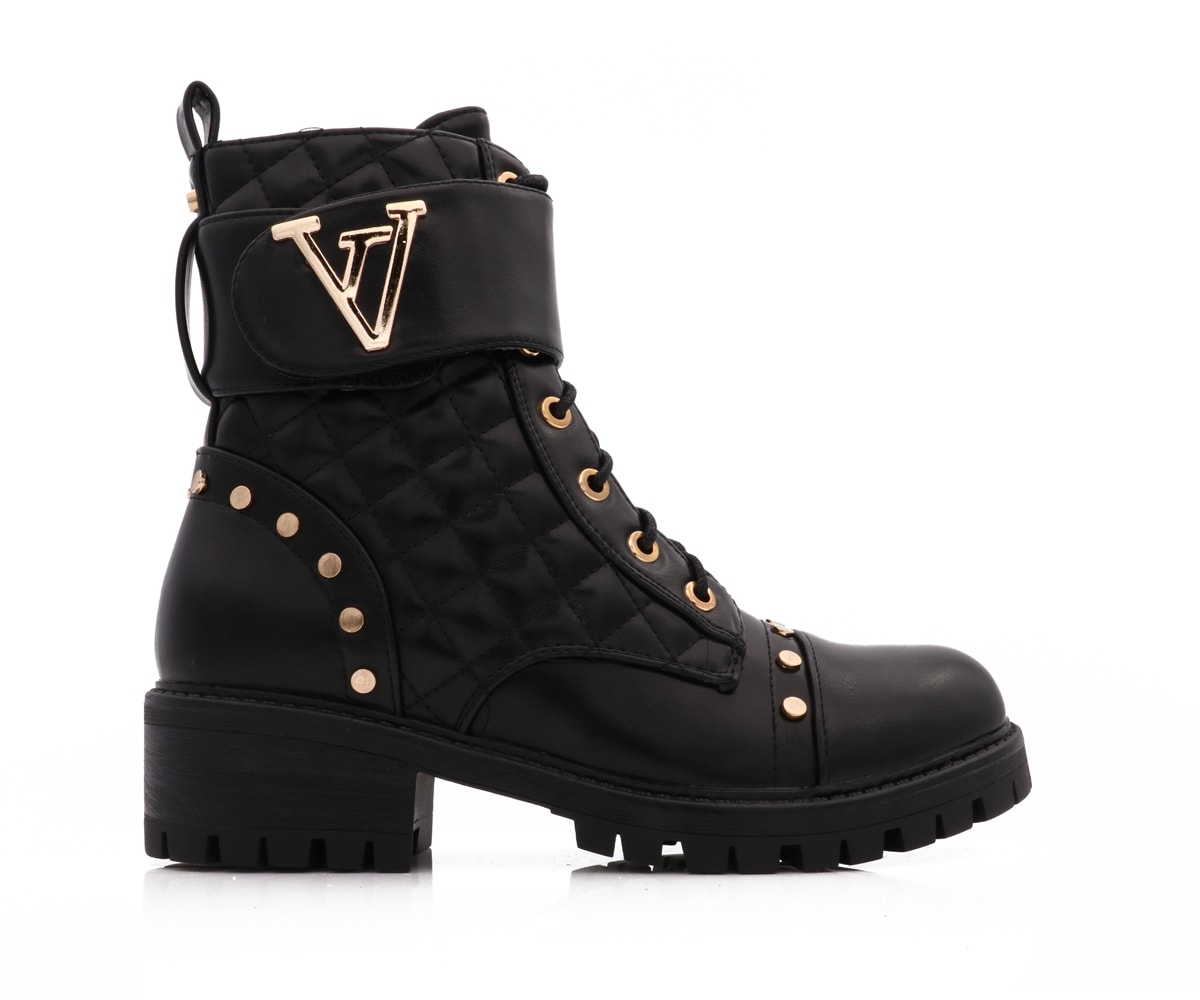 LV-3 Quilted Boots Met Studs, Zwart kopen? | EXPO