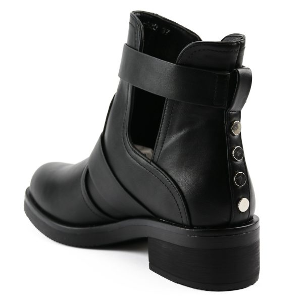 Moda Cut Out Boots, Zwart