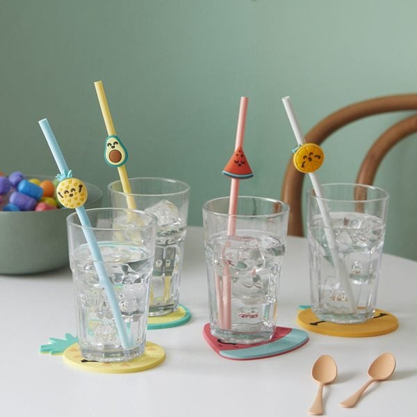 Mr. Wonderful Fruits Set Van 4 Rietjes