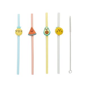Mr. Wonderful Fruits Set Van 4 Rietjes