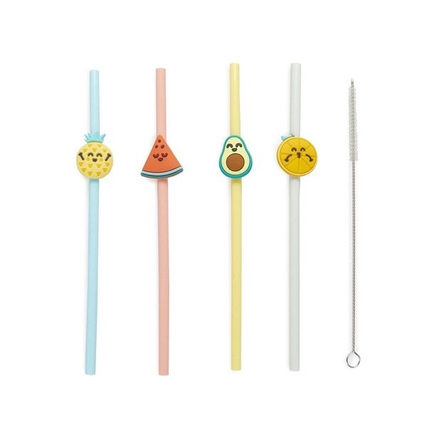 Mr. Wonderful Fruits Set Van 4 Rietjes