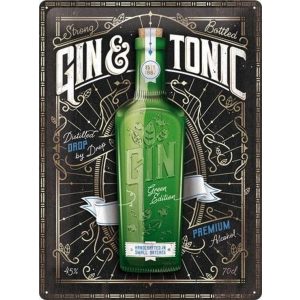 Gin & Tonic Green Edition - Metalen Wandplaat