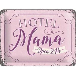 Hotel Mama Open 24h - Metalen Wandplaat