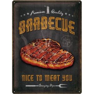 Barbecue Nice To Meat You - Metalen Wandplaat