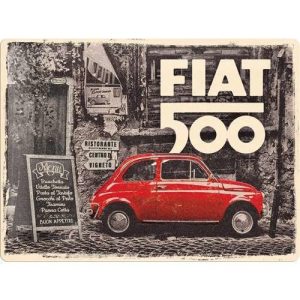 Fiat 500 - Metalen Wandplaat