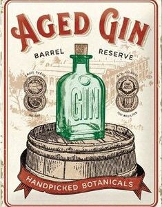 Aged Gin - Metalen Wandplaat