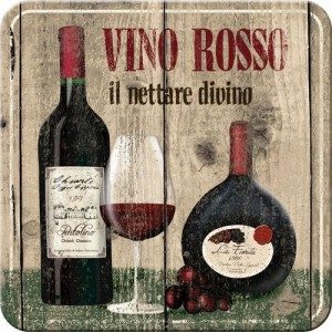 Vino Rosso - Metalen Onderzetter