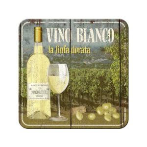 Vino Bianco - Metalen Onderzetter