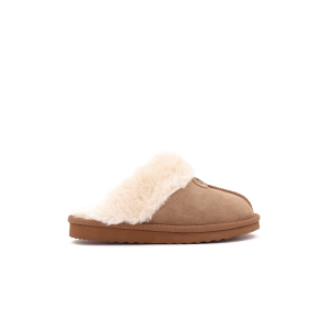 OOG Scuff Suède Pantoffels, Camel