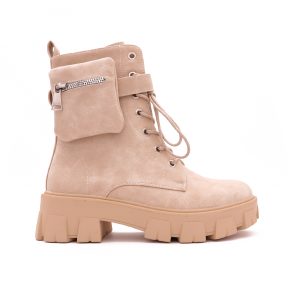 P-Monolith Boots Met Chunky Zolen, Beige