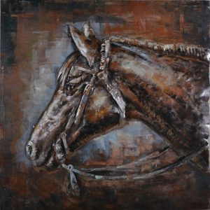 Paard En Profil - 3D Metaal Schilderij