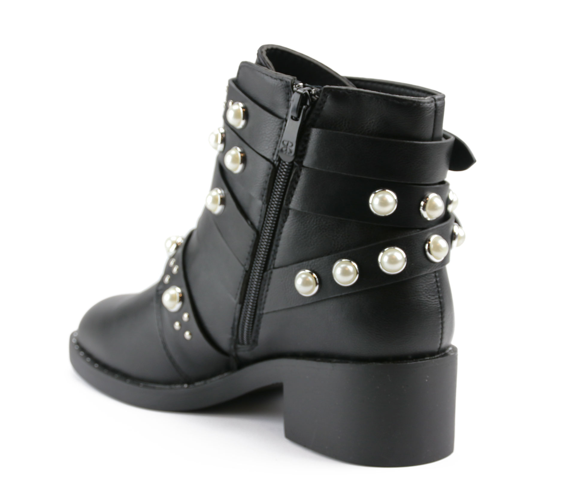 Biker Boots Met Riempjes Parels en Studs kopen EXPO